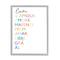 Stupell Industries Love L'Amour Amore Mapenzi Romantic Terms Rainbow Typography in Gray Frame Wall Art
